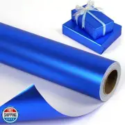 Blue Wrapping Paper Roll - Matte Solid Color Paper - Royal Blue Pearlescent L