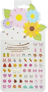 [koutey] Stick On Earrings - Girls 3D Unicorn Sticker Earrings Self-Adhesive Glitter Craft Gem Stickers
