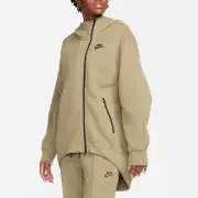 Nike Cape Tech Fleece Women's XS Oversized Full-Zip Hoodie Olive Green