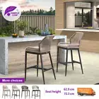PURPLE LEAF Bar Stools Modern Patio Metal Counter Height Bar Stools Set of 2