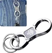 [gunhunt] 2 Pack Skull Key Chain, Key Chain with 2 Key Rings and Quick Release Zinc Alloy Detachable Key Chain