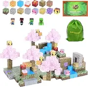 Ejo World 128-Piece Premium Magnetic Building Blocks - Sakura Party Set, STEM Learning Toys for Kids, Safe and Durable Magnet Blocks, Perfect Gifts for Boys Girls Above 3 Years Old
