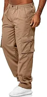 Men's Hiking Pants Elastic Waist Zip Off Lightweight Outdoor Work Travel Pants Casual Stretch Tactical Pants with Pockets