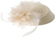 [BESTYASH] Elegant Fascinators Hat Hair Clip Accessories Flower Clip Hat Hairpin Vintage Ideal for Events White