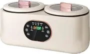 Double Slow Cooker Electric - 1.8l+1.8l Dual Pot, Multi-Cooker with Digital Display, Non-Stick Hot Pot & Rice Cooker, Timer & Keep Warm, for Soups, Stews, Meals