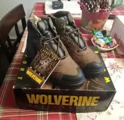 Wolverine Men Steel-Toe Work Boots Leather Size 7.5 *Wide Width*