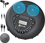KLIM Speaker + Bluetooth CD Player with Speakers + New + Discman + Rechargeable Battery + Portable CD Player with Headphones + CD Player Portable + SD Card + AUX + Ideal for Car, Home