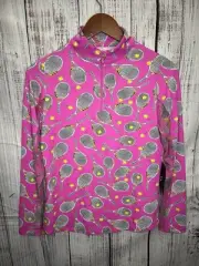 Women's Ibkul Tops Ibkul Long Sleeve Zip Mock Neck Venus Hot Pink Tennis Size S