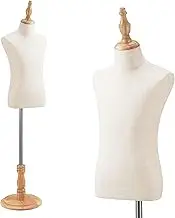 Spurgehom Kid Dress Form Adjustable Child Mannequin Body with Wood Base Toddler Clothes Mannequin Pinnable Dress Form for Apparel Scarf Window Shop Display, 8-9 Years Old