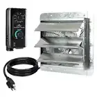 Iliving Gable Mount Attic Fan 10" Wall Mounted Shutter Exhaust Fan Thermospeed
