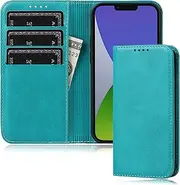 iPhone 14 Plus Flip Wallet Case FROLAN Premium PU Leather with Credit Card Holder Slot Drop Protection Shockproof Cover 6.7 Inch(Sky Blue)
