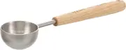 Food Teaspoon Kitchen Measuring Spoons Teaspoon Measuring Spoons Metal Flour Milk Spoon with Scale Matte Wooden Handle Metal Measuring Spoons Wood Seasoning Measuring Spoons