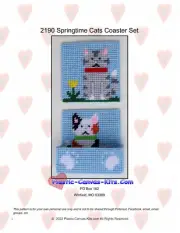 Springtime Cats Coaster Set-Plastic Canvas Pattern or Kit