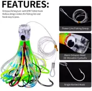 1PCS Squid Skirt Soft Fishing Lures Octopus Trolling Baits With Power Line Group