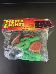 Vintage Cactus & Sombrero Mexican Fiesta 10 Lights 7’ Long Camper Patio Party