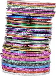 DONFAMDS 50 Rolls Self Adhesive Nail Art Striping Tape Kit Mixed Colors Matte Shades Durable Manicure Sticker Lines for Creative Nail Designs Decoration