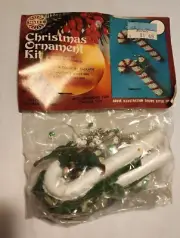 Vtg Walco Christmas Sequin Ornament Craft Kit Christmas Candy Cane Pixie # 3420