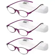 Calabria 719 Flexie Oval Reading Glasses +6.00 Violet (3pack) Men/Women Bendable