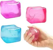 Fidget Toy Stress Cube Squishy Sensory Fidget Toys for Anxiety Stress Relief for Kids Adults Children Teens, High Density Gel Filled - Your Best Mellow and Chill (3 Pack)