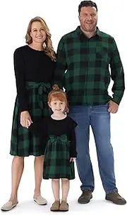 [PATPAT] Family Matching Outfits Mommy and Me Dresses Matching Set Long Sleeve Dress Buffalo Plaid Button Down Shirt