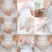 在飛比找蝦皮購物優惠-蕾絲伴娘新娘手套 結婚造型手套防曬手套