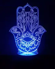 Hamsa Hand LED Night Light - Personalized FREE - 16 Color LED w/ Remote