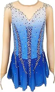 [JoyCan] Ice Figure Skating Dress Girls Women Blue Gradient Competition Dress