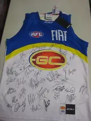 Gold Coast Suns - Team signed away jersey (white) includes G.Ablett Jnr
