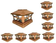 8 Pcs Copper Solar Garden Cap Post Light 5X5 Plastic 2 Bright SMD LED Cap Light