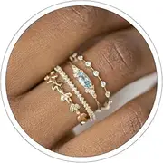 [Otxas] Dainty Gold Rings for Womem 14k Gold Plated Stackable Ring for Women Size 6-11 Cubic Zirconia Gold Rings Set Wedding Rings