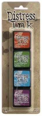 TIM HOLTZ DISTRESS MINI INK PADS KIT #2 ~4 COLOURS CODE TDPK40323-B7
