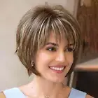 Creamily Short Blonde Wig for Women Pixie Cut Wig with Bangs Natural Straight...
