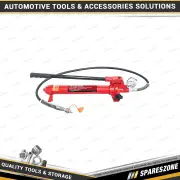 PK Tool 10T Hydraulic Hand Pump With Gauge & Hose - Quick Hand Pumping Action