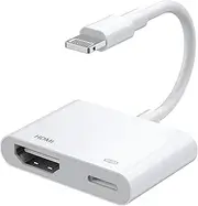 [Apple MFi Certified] Lightning to HDMI Adapter,iPhone HDMI Adapter,1080P Digital AV Adapter Sync Screen Connector with Charging Port for iPhone14 13 12 11 XS XR X 8,iPad to HD TV/Monitor/Projector