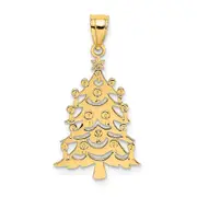 14K Yellow Gold Polished Christmas Tree Charm