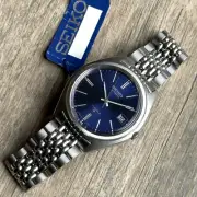 VINTAGE NOS CONDITION SEIKO 6118 8000 BLUE DIAL AUTOMATIC WATCH