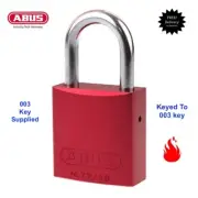 ABUS 40mm Aluminium Padlock -KEYED ALIKE TO FIRE BRIGADE #003 KEY-72IB40REDKA003