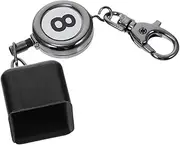Abaodam Professional Pool Cue Chalk Holder with Keyring Durable Protective Cover for Billiard Chalk Stylish Black Design for Snooker Enthusiasts