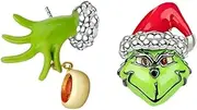[GAUEIOUR] Classic Christmas Grinch Earrings, Cartoon Christmas Green Alloy Pendant Earrings, Super Cute Grinch Earrings, Suitable For girls And Women's Earrings, Sterling Silver