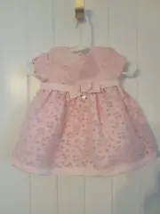 Mayoral Infant Girl 1-2 Months Pink Heart Dress Baby Bloomers NWT Netting Lined