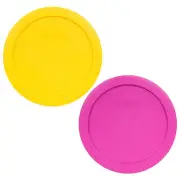 Pyrex 7201-PC 4 Cup (1) Pink & (1) Yellow Round Plastic Replacement Lid 2PK New