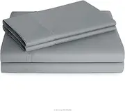 Linenspa 600 Thread Count Ultra Soft, Deep Pocket Cotton Blend Sheet Set - Queen - Stone