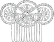Women's Silver Rhinestone Crystal Vine Bridal Comb, Wedding or Prom Hair Side Comb Art Deco Accessory for Women (Silvery, One Size)