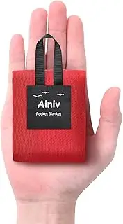 Ainiv Picnic Blanket, Mini Pocket Beach Mat 70 x 110 cm (1-2 People)Foldable, Lightweight Waterproof Sand Free, Foldable Thin Ground Sheet for Outdoor Camping Hiking Travel - with Hand Strap