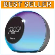 Stylish Alarm Clock with Bluetooth Speaker and Color Changing Lamp for Home