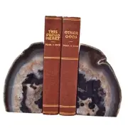 Agate Bookends - A Quality Geode Book Ends with A Grade 4 - 6 Lbs Natural