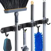 Broom Holder Wall Mount Broom Organizer Mop Holder Hanger Garden Tool Organiz...