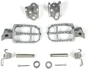 BHyuerndgh Motorcycle Compatible with Yamaha Footpegs Footrest Foot Peg Rests Bracket Spring Pin Stainless Steel Pedal YZF 250 450 Pit Dirt Bikes Parts(1 Kit)