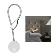 Catzon Wall Mount Book Lights Plug-in 360 Degree Rotating Bedside Lamp for Reading-Warm Light