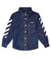 [Off-White Kids] Off-White Kids Logo denim shirt jacket Y 12 blue